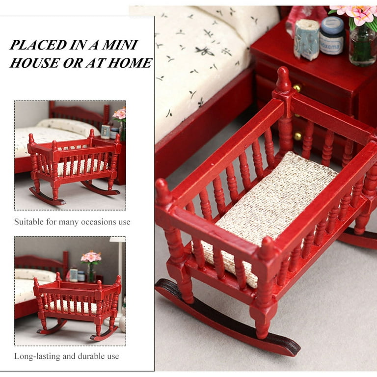 Simulation Cradle Adorable Mini Furniture Decor for Home Kids Doll House Models Cribs Babies Children Accessory Baby Walmart