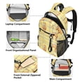 thumbnail image 5 of JIALIOU 14" Laptop Backpack Waterproof Airline Approved Stylish Casual Daypack for Travel Business College Work, Cute Camel on Plaid, 5 of 8
