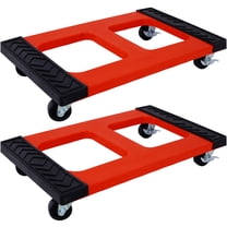 JERFIT Heavy Duty Furniture Dolly Set of 2, 1200 lbs Capacity Moving Hand Truck with Non-Marking Wheels, Red Plastic Utility Cart for Appliance Moving