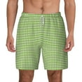 thumbnail image 2 of Goofa Green Gingham Printed Men's Swim Trunks Board Shorts Quick Dry Mens Swimming Trunks with Compression Liner,Breathable Fit Hawaii Beach Shorts-3X-Large, 2 of 9