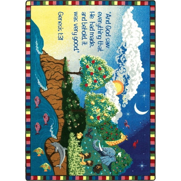 Joy Carpets Kid Essentials Creation 7'8" x 10'9" Area Rug in Color Multi