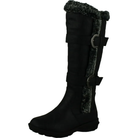 

FOREVER AURA-43 Womens Double Straps Knee High Boots Winter Boots