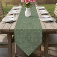 thumbnail image 6 of Dark Green Table Runner Linen Burlap Table Runner 72 Inches Long Farmhouse Vintage Green Solid Color Modern Dresser Scarves for Kitchen Island Coffee Dining Room Party Wedding Holiday Decor 13"x72", 6 of 8