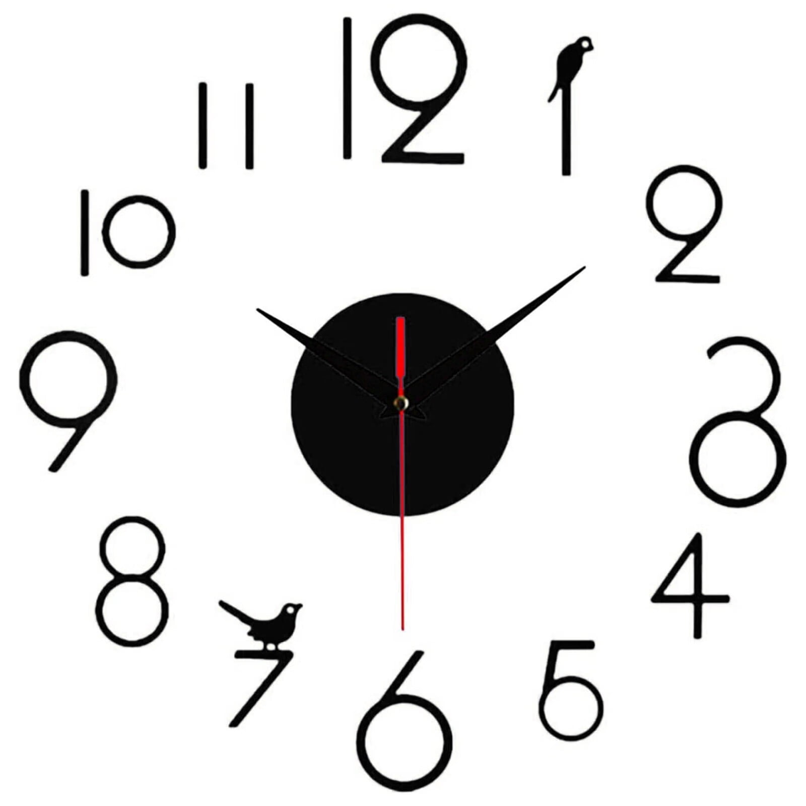 Frameless 3D Wall Clock Large Silent Mirror For Living Room Modern Wall