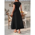 thumbnail image 6 of Women's Single Shoulder Dress with Pockets 65% viscose 35% polyester Stretchy Dress Everyday Comfort Casual Wear, 6 of 14