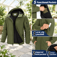 Shell Jacket Army Men's Army Green Small Hooded Fleece Lined Waterproof Lightweight Rain ...