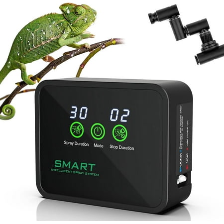 Reptile Humidifier, Reptile Fogger Misting System, Automatic Mister Smart Timer With Adjustable 360° Spray Nozzles,Touch Screen| Humidity Controller For Reptile Terrariums,Amphibian Rainforest Tank