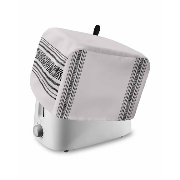 Boho Style Toaster Cover 2 Slice, Abstract Aesthetics Striped Black Bread Maker Cover Toaster Dust Cover with Pockets, Dust-Proof Cover for Kitchen Small Appliance 12x7.5x8in