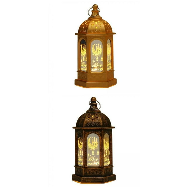 Paquete de 2 luces LED , adornos de farol de Ramadán para decoración de de Eid