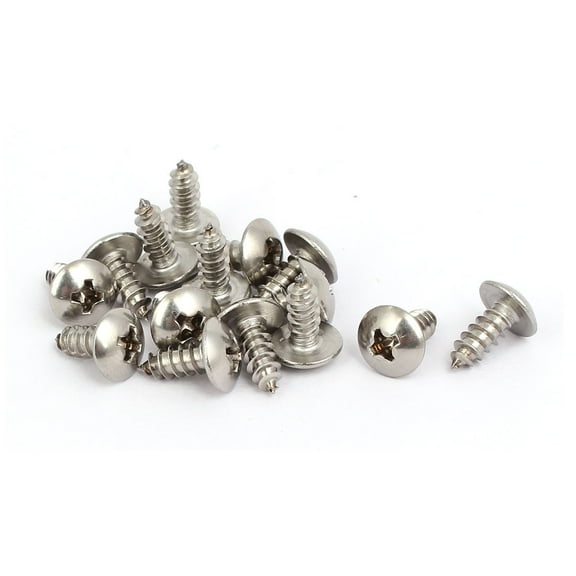 Unique Bargains M4x10mm Thread 316 Stainless Steel Head Self Tapping Screw 15Pcs