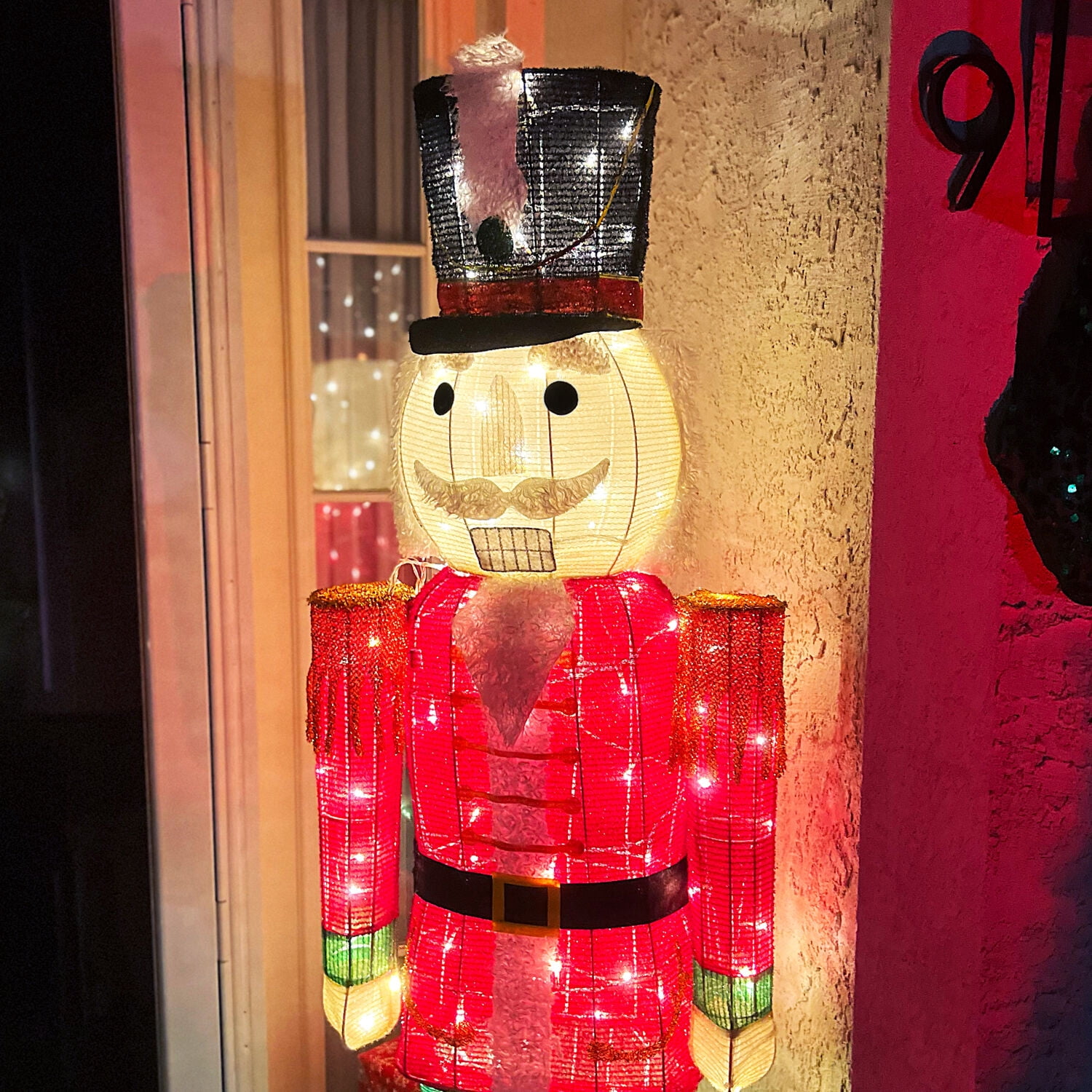 Fraser Hill Farm Prelit LED Tinsel Nutcracker, Indoor/Outdoor, 6-ft.