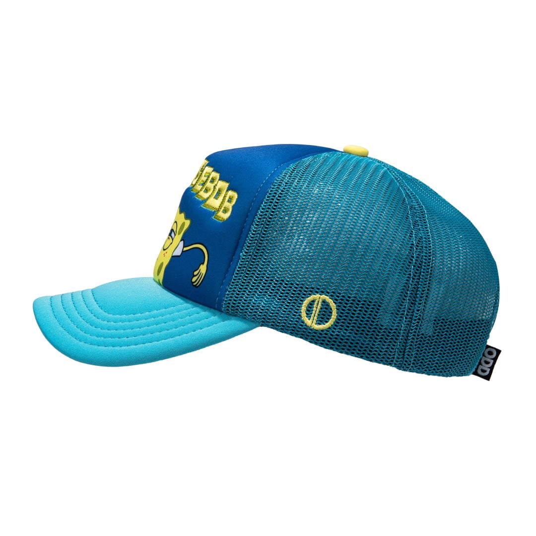 ODD SOX - SpongeBob Trucker Hat – Teal Snapback Cap – Mesh Back – One Size Adjustable Fit