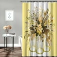 thumbnail image 4 of Eucalyptus Leaves Shower Curtain Yellow Eucalyptus Leaf Flower Shower Curtains for Bathroom Decor Vases Floral Shower Curtain Sets with Hooks Waterproof Fabric Bath Curtain Extra Long 84" X 72", 4 of 6