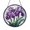 Acrylic 3.5 Inch, variant on Blooming Purple Iris Stained Glass Window Art, Refined Botanical Decor Accent