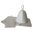 thumbnail image 4 of 3 uds Sauna sombrero estera guante accesorios de baño Anti calor casa de baño reutilizable blanco Cola Kits de sauna, 4 of 7