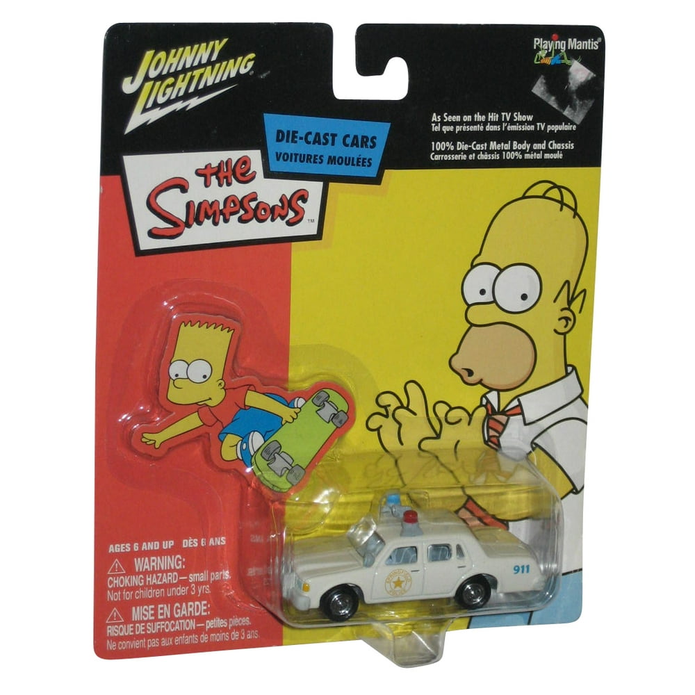 Simpsons Johnny Lightning (2003) Bart Police Cruiser Toy Car Walmart