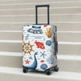 thumbnail image 2 of Lsque Watercolor Nautical Printed Luggage Cover, Travel Luggage Protector,Scratch and Dirt Resistant, Fits 18-32 Inch Luggage - Medium, 2 of 9