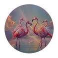 thumbnail image 4 of BCIIG Flamingos Rainbow Magic Round Table Cover Stain Resistant Washable Indoor Outdoor Tablecloth Kitchen Dining Wedding Parties 100% Polyester Fiber 54-58, 4 of 8