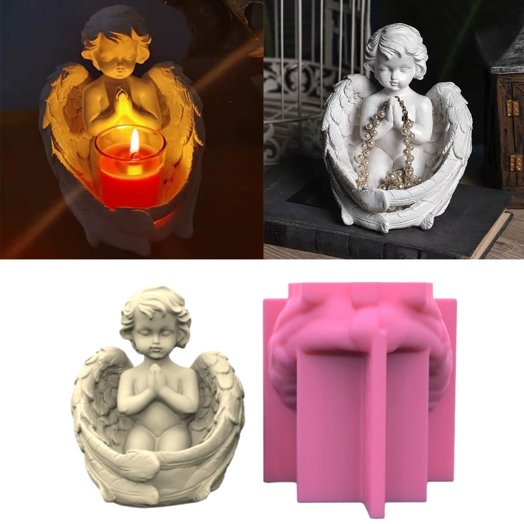 WINDLAND Silicone Candle Holder Mould Candlestick Molds Angel Boy Shape Silicone Material