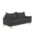 thumbnail image 3 of Modern Sofa Couch, Upholstered 2-Seat Loveseat Sofa for Living Room, Bedroom, Small Space, Office, Dark Gray, 3 of 6