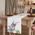 thumbnail image 2 of Table Runners 72 Inches Long Dress Scarves, Grey Bunny Easter Farmhouse Kitchen Table Runner, Coffee Tablerunners, Rabbits Grey Checkered Carrots 16x72 Inch, 2 of 9