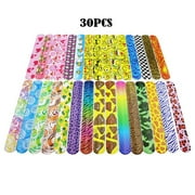 ANTIC DUCK 30Pcs Slap Bracelets Wristbands Colorfu with Emoji, Animals, Heart Print Design for Kids Valentine’s Day Party Favors, Classroom Prizes Exchanging Gifts
