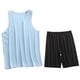 thumbnail image 1 of Conjunto de Camiseta de los Hombres, Moda Casual Color Sólido Cuello en V Alta Elasticidad Deportes para el Desgaste Al Aire Libre, la Humedad Wicking Atuendo Atlético, 1 of 3