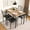 Retro+Black, variant on 5-Piece Industrial Modern Dining Set Dining Table Set for 4, Space-Saving Table & 4 Chairs for Small Spaces