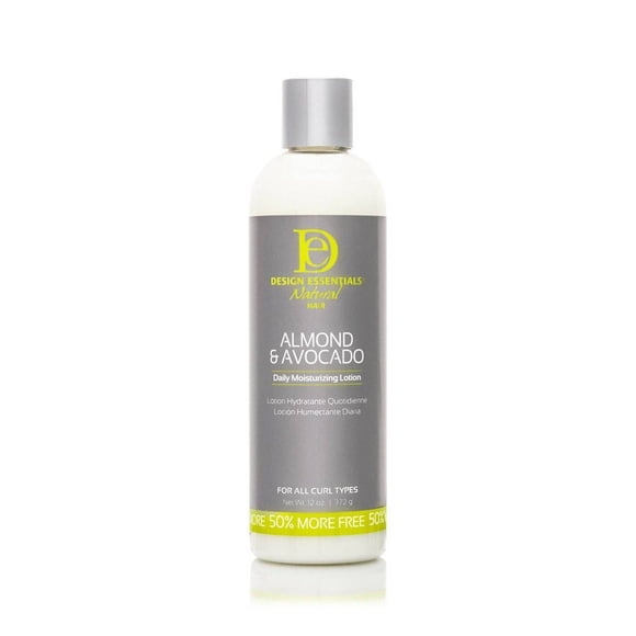 Design Essentials Lotion Hydratante Quotidienne Naturelle pour les Cheveux, Botaniques Riches en Hydratation, Huiles de Jojoba et d'Olive avec Amande et Avocat, 12 Onces