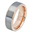 thumbnail image 2 of 8MM Comfort Fit Tungsten Carbide Wedding Band Beveled Edge Brushed Gun Metal Tone Ring (7 to 12), 2 of 2
