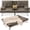 Gray, variant on Best Choice Products Modern Faux Leather Convertible Futon Sofa w/ Removable Armrests, 2 Cupholders - Gray