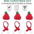 thumbnail image 5 of Mini bufanda navideña Gorro de Papá Noel tejido Gorro artesanal para muñecas Encanto de vino de invierno Bufandas de punto en miniatura de 15 cm para botella de vino Muñeco de niev, 5 of 5