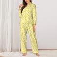 thumbnail image 6 of Rateoe Daisies Flowers Pattern Womens Pajamas Set Long Sleeve Sleepwear Button Down Nightwear Soft Cotton Pj Lounge Sets, 6 of 9