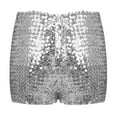 thumbnail image 2 of Alvivi Kids Girls Shiny Sequins Hip Hop Jazz Dance Shorts Stage Performance Hot Pants Costume Silver 4-6, 2 of 7