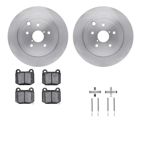 Dynamic Friction Company Rear Brake Rotors with 5000 Advanced Brake Pads includes Hardware 6512-13156
