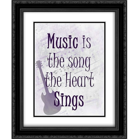 206 Matt - Music is the Song 2x Matted 20x24 Black Ornate Framed Art Print by Allen, Kimberly