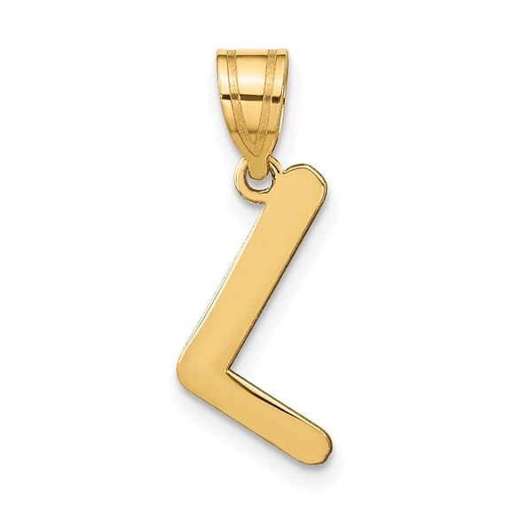 Diamond2Deal 14k Yellow Gold Bubble Letter L Initial Pendant for Women