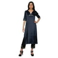 thumbnail image 1 of Moomaya Indian Tops Women Kurtis Solid Embroidered Kurti Pajama Set Ethnic Wear, 1 of 1