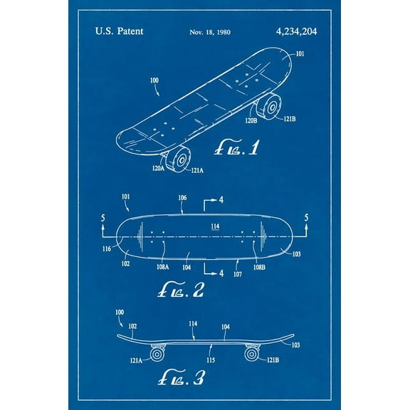 Skateboard Patent Art Print