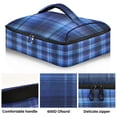 thumbnail image 2 of Iauyy Casserole Carrier for Hot Food Insulated Casserole Travel Carry Bag with Lid Food Warmer Bag for Party/Picnic,Consistent Blue Check Pattern, 2 of 7