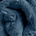 thumbnail image 3 of Well Woven Opal Crest Textured Solid Dark Blue Modern Faux Fur 2'11" Round Rug, 3 of 7