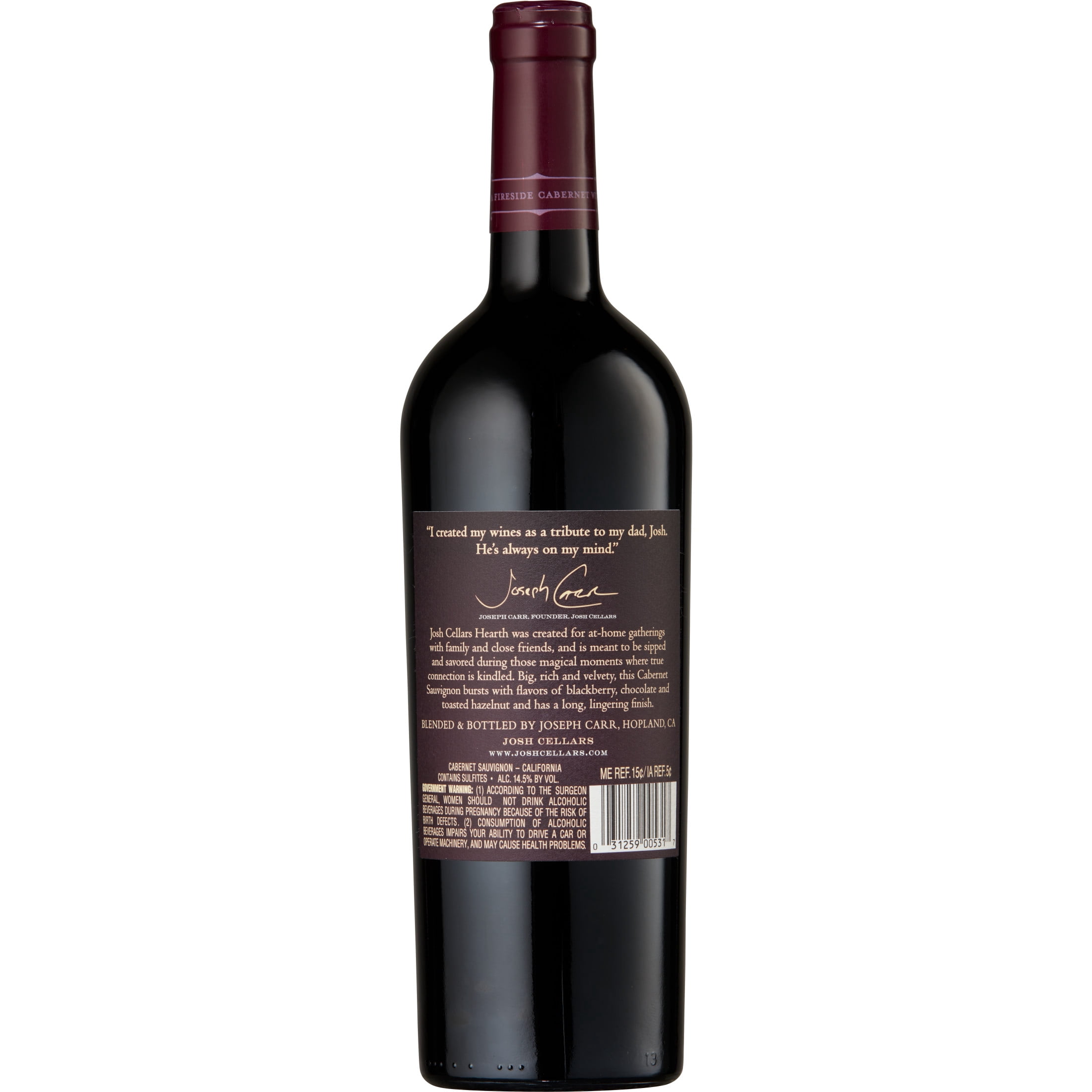 Josh Cellars Hearth Cabernet Sauvignon, 750 mL California Red Wine