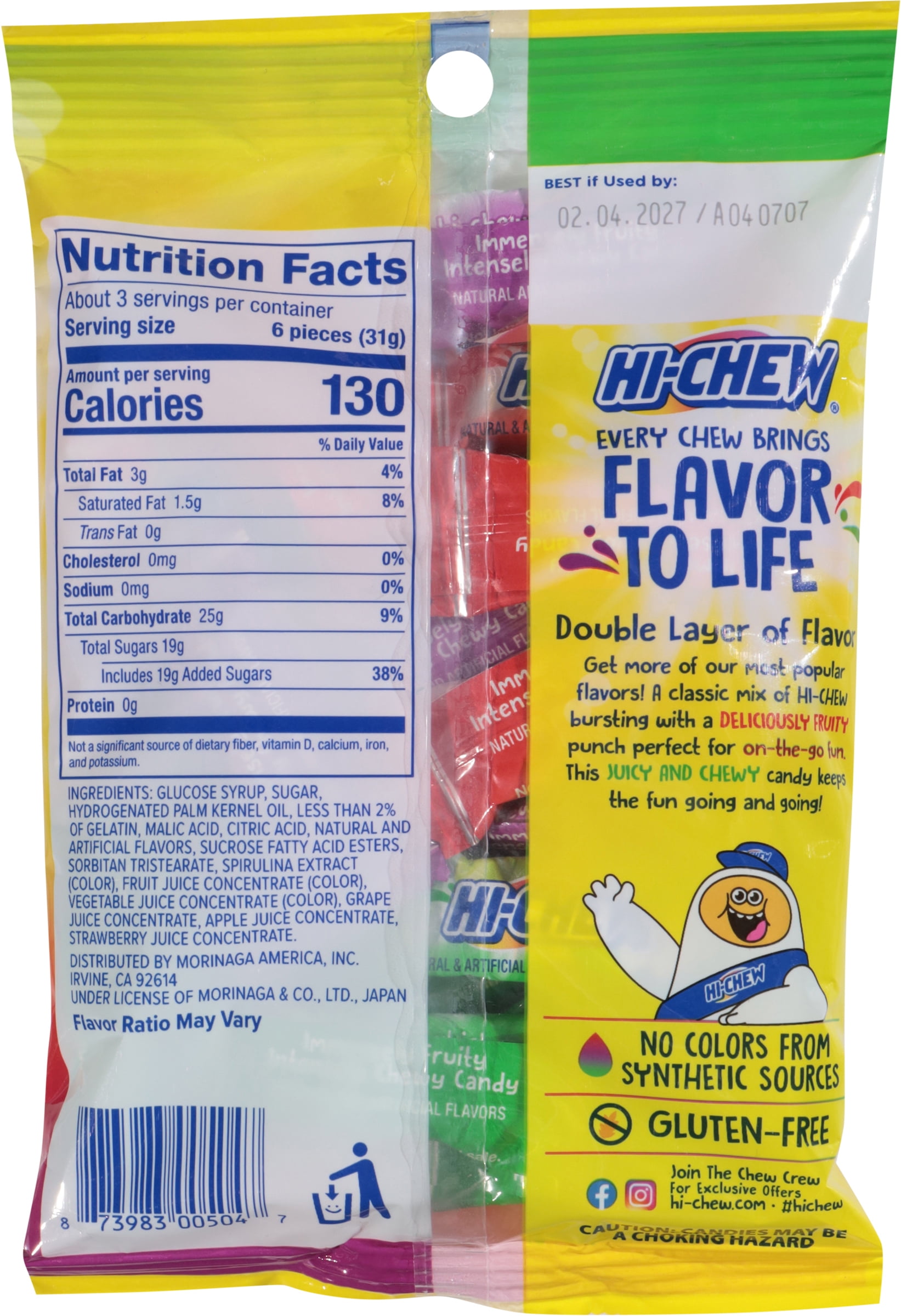 4 pack) HI-CHEW Bag Original Mix 3.53oz (Assorted Mix of