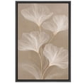 thumbnail image 6 of Framed Canvas Print Minimalist White Ginkgo Leaves Botanical Wall Art Neutral Modern Nature Decorative for Living Room Bedroom - 24"x36" BLACK, 6 of 8