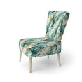 thumbnail image 3 of Designart "Emerald Rhapsody" Teal Abstract Upholstered Accent Chair - Modern Arm Chair For Bedroom, 3 of 7