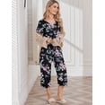 thumbnail image 2 of Ekouaer Womens Pajama Set 2 Piece Cotton Pj Short Sleeve Sleepwear Top with Capri Pants Print Nightwear, 2 of 6