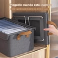 thumbnail image 3 of Organizador de Ropa para Closet 2 Piezas, Cajas Organizadoras De Tela Con Tapa Y Soporte De Acero,Caja De Almacenamiento Plegables Cajones Organizador,Organizadores de Ropa y Papeleras para Dormitorio, 3 of 4