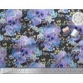 thumbnail image 3 of Soimoi Blue Georgette Viscose Fabric Insect,Skull & Flower Decor Fabric Printed BTY 42 Inch Wide, 3 of 3