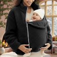 thumbnail image 3 of Maternity Winter Coat | 2-In-1 Zip-Up | Fall Winter Fleece Sweatshirt Warm Kids Carrier Jacket | for Daily Wear, 3 of 9