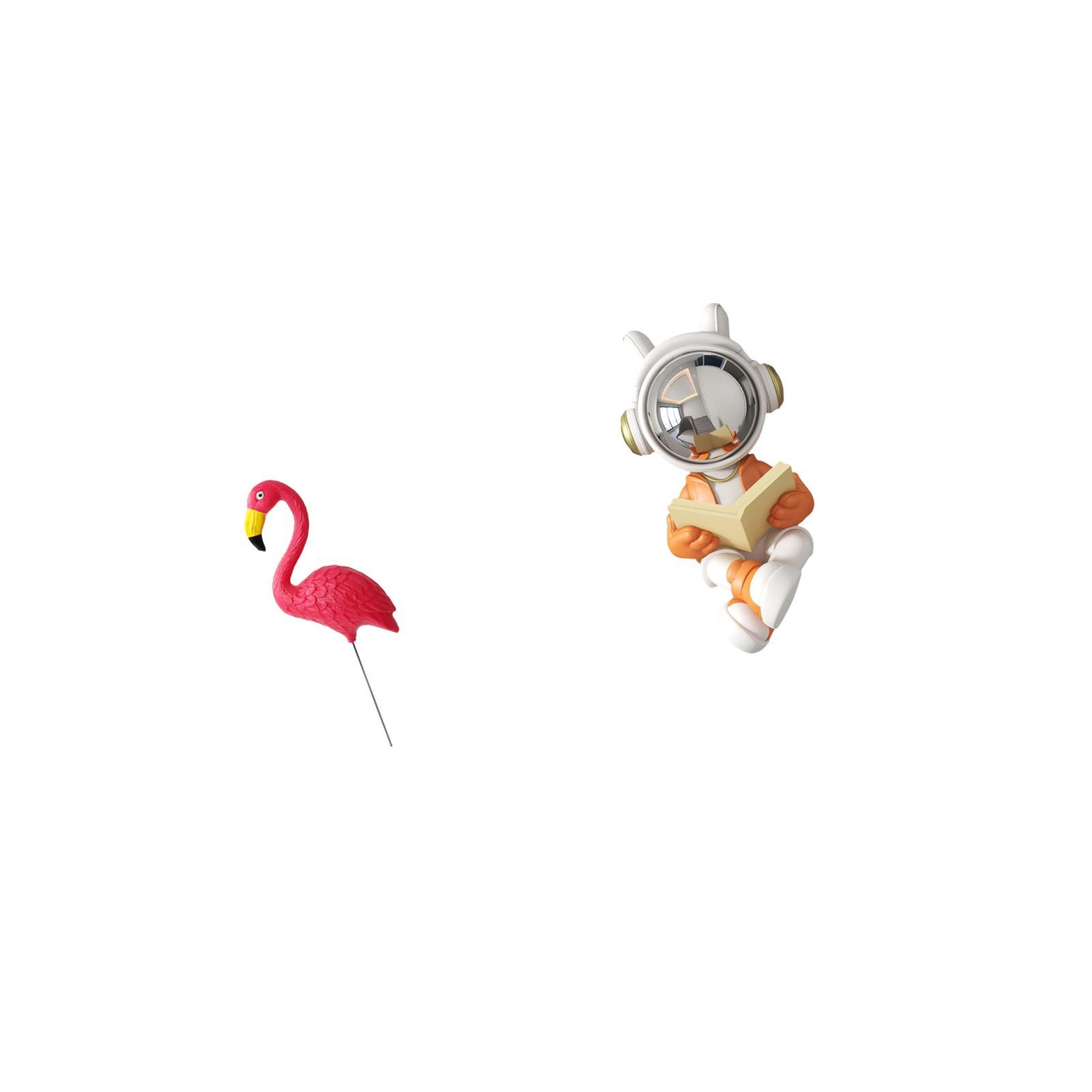 CarpNettore Flamingo Astronaut Garden Sculpture Figurine Statue Ornament for Holiday Spring Backyard Yard Art Accessories Desktop Table Centerpiece
